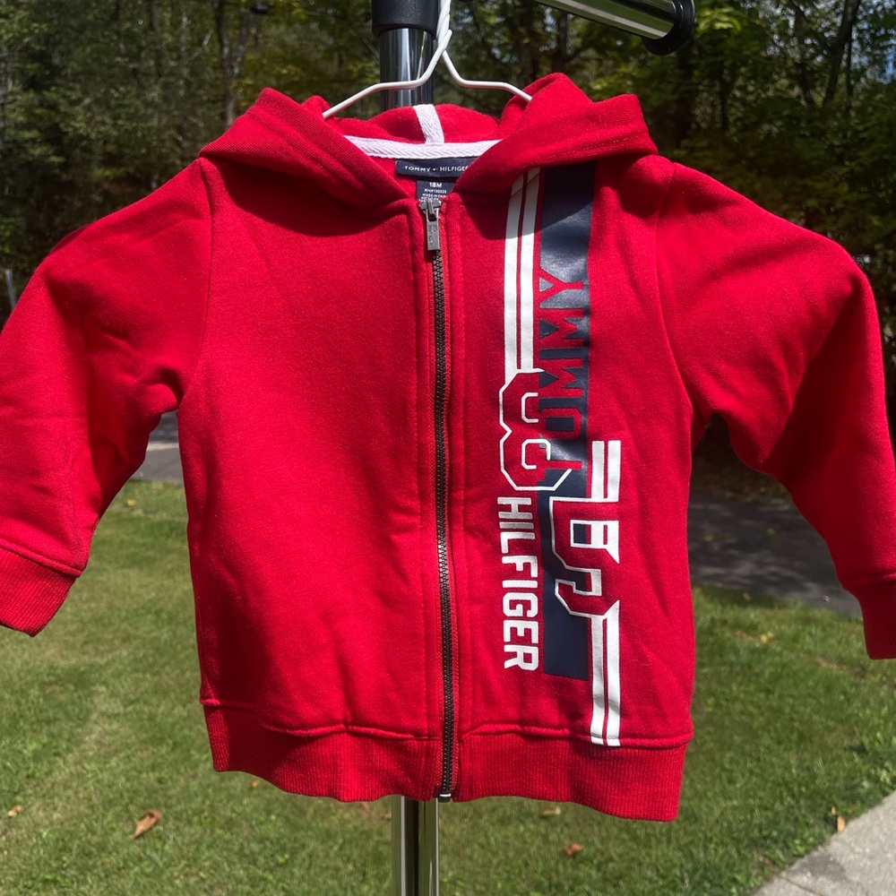 Tommy Hilfiger Kids Bold Red Zip-Up Hoodie